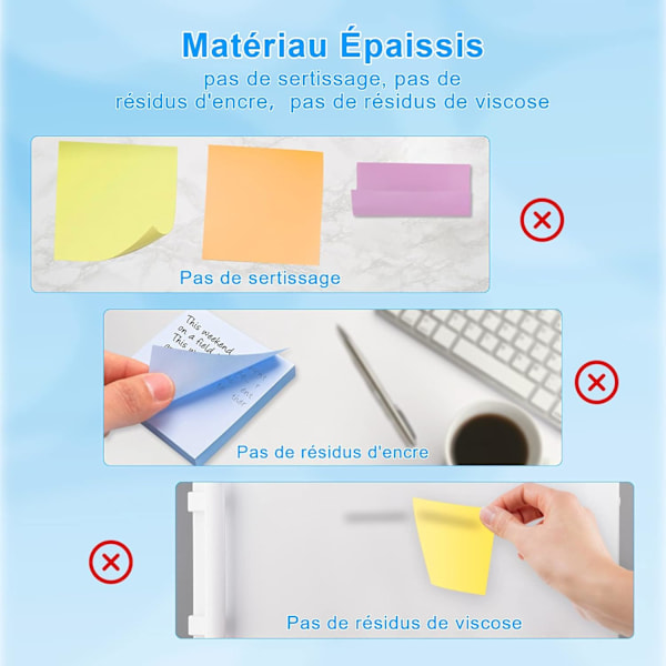500 st Självhäftande Memolappar Set Färger Super Sticky Notes Pastell 76mm X 76mm Kontorsmaterial Skrivmaterial för Studier