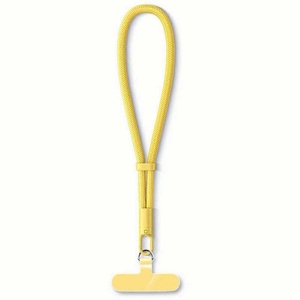7mm Justerbar Håndledsrem Selvlåsende Telefon Lanyard med Tether Tab, 360-Graders Roterende Krog - Ye Yellow