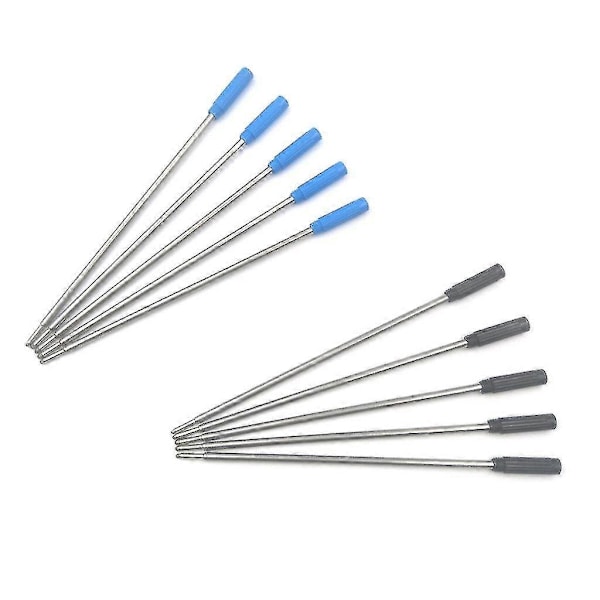 10 stk. Erstatnings kulepennrefiller - Blå Svart (115mm) Blue