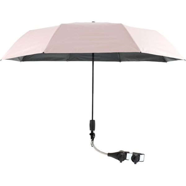 Universal Barnevogn Parasol 360° Justerbar Stroller Parasol UPF 50+ Solbeskyttelse Stroller Parasol med Justerbar Klemme Pink