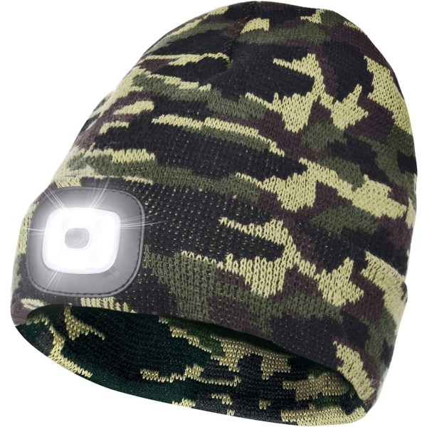 LED Hat med Lys, Unisex Genopladelig LED Pandelampe Hat,