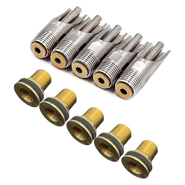 5 st Pig Nipple Waterer för Barrel Kit Automatisk Pig Nipple Dricker Hog Dricker Matare med Mässing