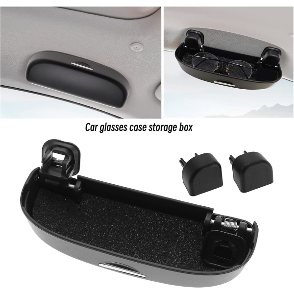 Black Sunglasses Case with Installation Tools Compatible With Toyota CHR, Corolla, RAV4, Yaris, Camry Car Sunglasses Storage Box Organizer Interior Ac