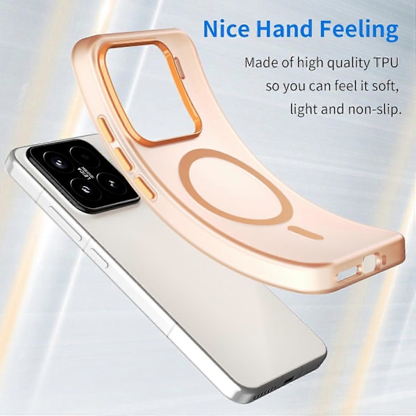 Xiaomi 15 -puhelimen kuori, yhteensopiva MagSafe-latauksen kanssa, TPU PC ohut mattapintainen läpikuultava suojakuori - Oranssi Orange