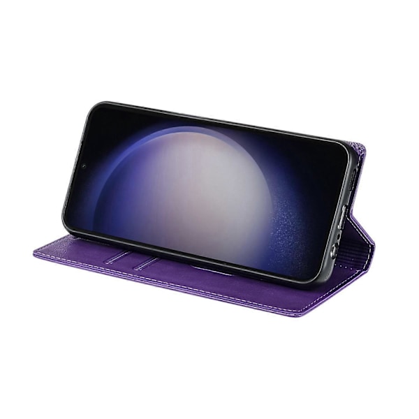 Til Samsung Galaxy S25+ Wallet Case Magnetisk Lukning PU Læder Telefon Cover - Lilla Purple