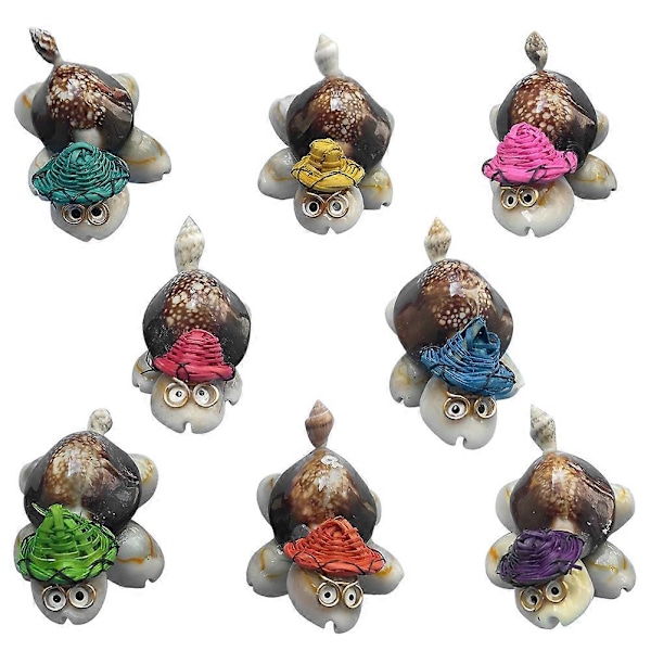 8 st Sköldpaddsdekorationer Små Snäcksköldpaddor Ornament Realistiska Sköldpaddsfigurer