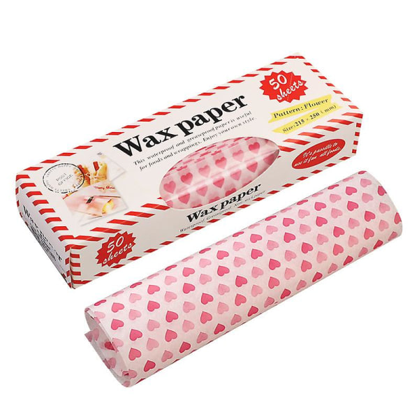 50 ark Wax papir, Vandtæt Wax papir Wrap, Madpapir Hamburger Brød Sandwich Snacks(25*21cm)