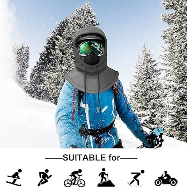 Herre Fleece Balaclava Balaclava Varm Vindtett Halsvarmer Hette Under Hjelm for Sykkel Motorsykkel Ski Scooter