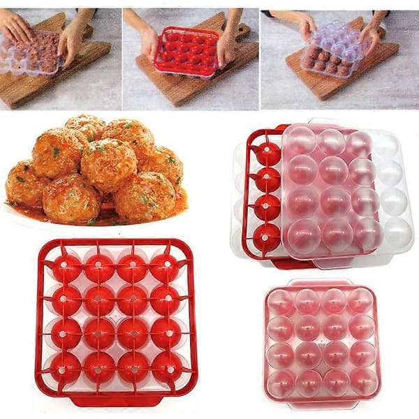 1 Sæt Kødboldsske-Form Transparent Dæksel Non-Stick PP Hjemmelavet Fyldte Kødbolde Maker Bageudstyr