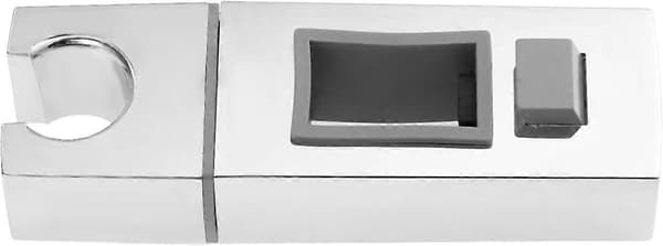 Skyvbart dusjhodeholder for rektangulær 18*30mm skinne, firkantet utskiftbar håndholdt dusjhodeholder, ABS krom dusjhodeholder for bad (sølv)