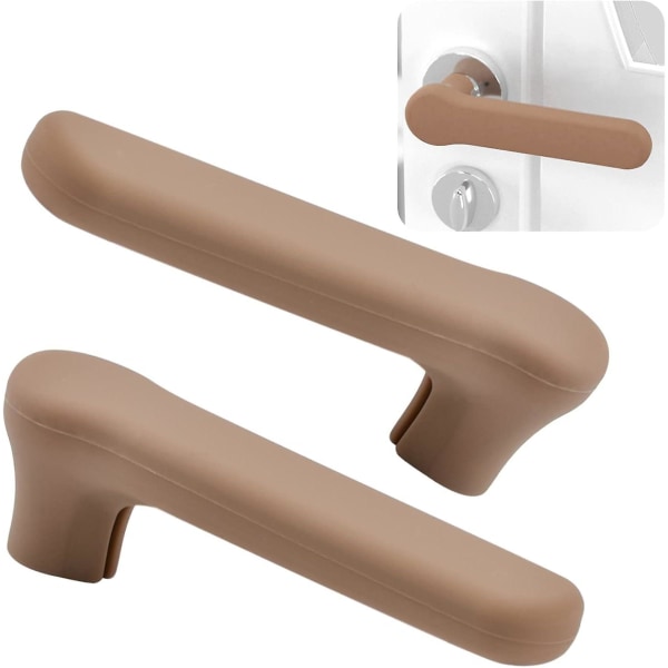 2 Pack Silicone Door Handle Covers, Anti-static Protector For Square Door Levers