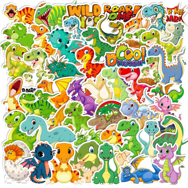 Dinosaur Stickers for Kids, Vinyl Stickers 50 stk