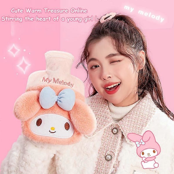 Sanrio Cinnamoroll Plys Vandflaske Kuromi My Melody Genanvendelig Håndvarmer Pochacco 500ML