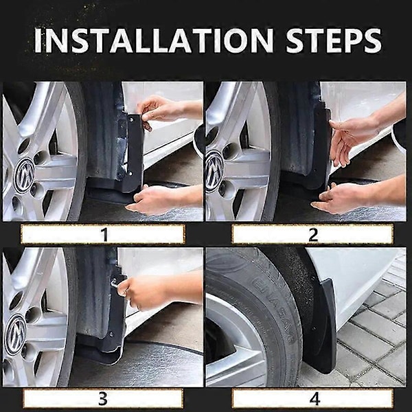 4 stk. bil mudflaps til Suzuki Jimny 2019 2020 2021 2022 2023 stænklapper skærm mud flap beskyttelse stænkskærme foran bag black 4pcs jimny