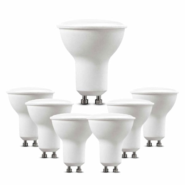 Paket med 6 st GU10 LED-lampor 5 W, varmvitt 4000 k hög ljusstyrka