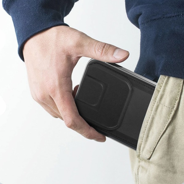 1 MagSafe plånbok magnetiskt phone case som fungerar som en avtagbar telefonkortklämma, kompatibel med iPhone 12/13 Pro| Pro MAX, svart