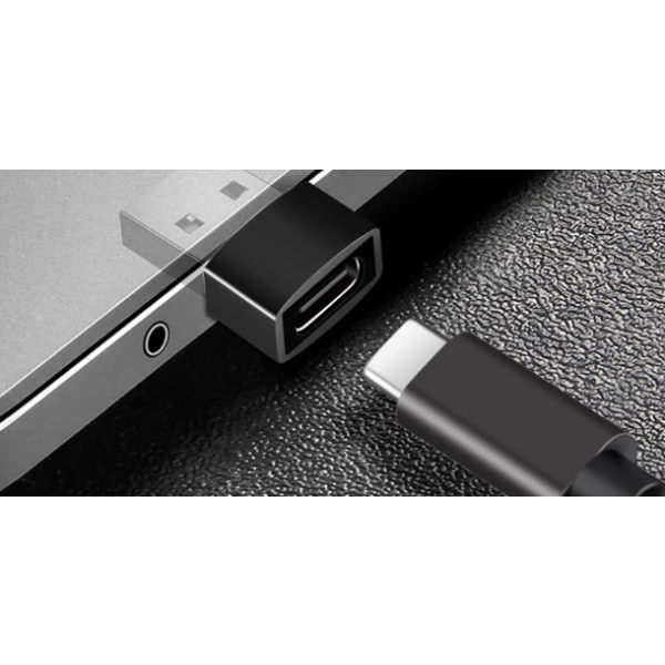 5 Pack sort USB C hun til USB han adapter, hurtig opladning