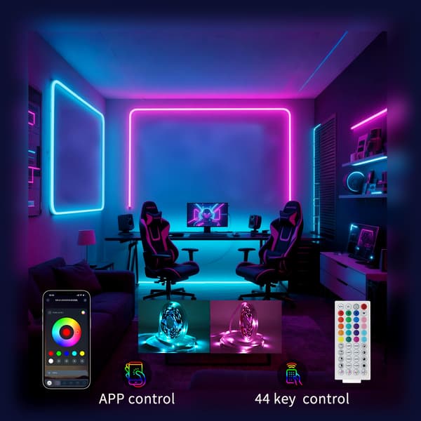 LED-strips 3535-12RGB LED-lys, 44-tasters Bluetooth-kontroller, fargerike dekorative lys (10 meter)