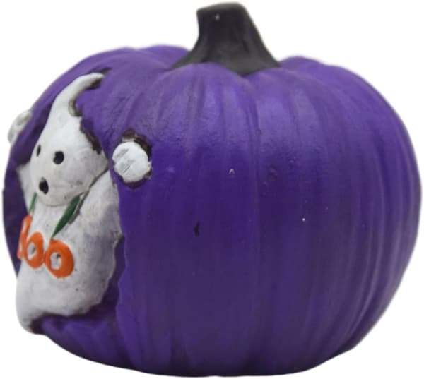 Samleobjekt Halloween-dekorasjon: skummelt gresskar, rekvisitt, spøkelsesgresskarfigur (J)