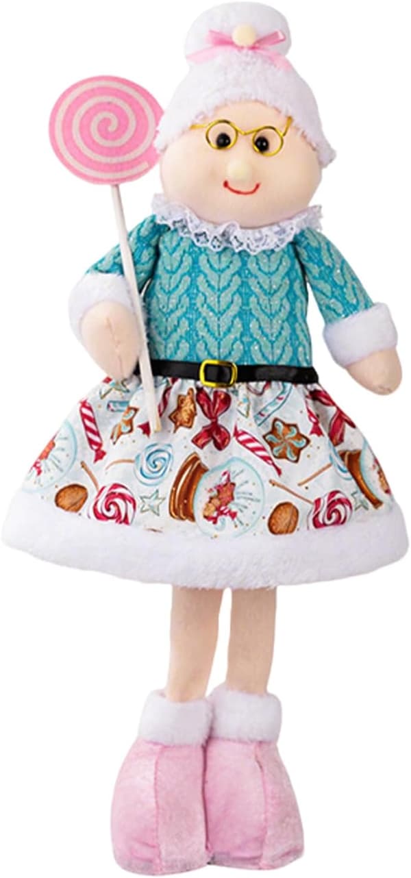 Nisse julepynt, rosa nissefigurer, søt dekorasjon (J)
