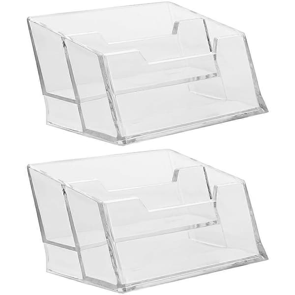 Visitkortholder Akryl Kortstativ til Opbevaring 2 Stk. Transparent Design[J]