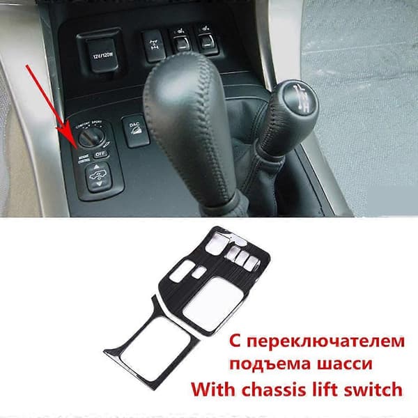 Skiftepanel til Toyota Land Cruiser Prado 120 2003-2009 Tilbehør i rustfrit stål[J] Black