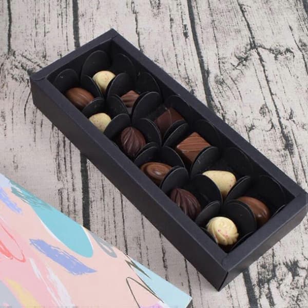 Papir Chokoladebakke Chokoladeindpakningsforinger til Opbevaring 150 Stk Sort