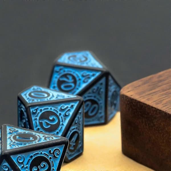 7 stk/sett terninger Dnd D4~d20 Rune Window Lattice Polyhedral terninger for Warhammer rollespill brettkortspill Rpg D&dblue[J]