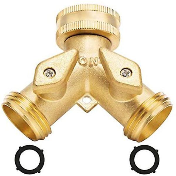 Messing manifold, 3/4 hahane Y-split dobbelt slangeforbindelse 2-vejs