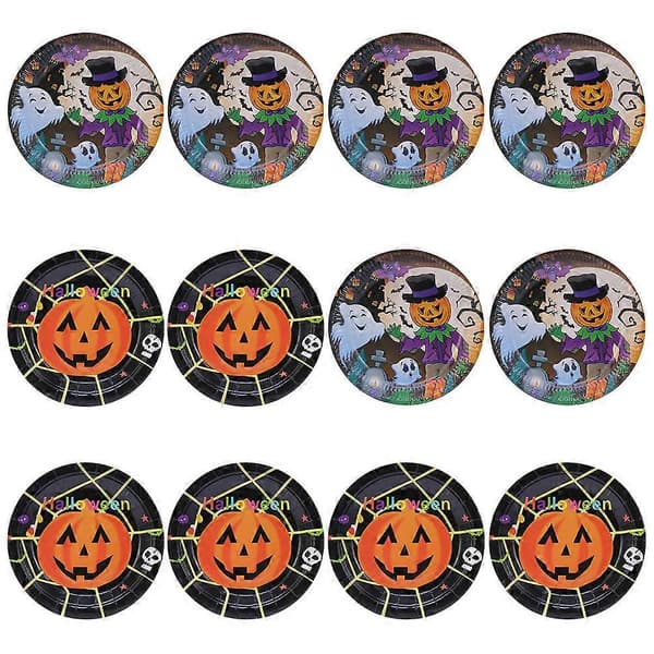 Halloween Supplies Papperstallrik Festtallrik för Evenemangsbruk 2 Set[J]