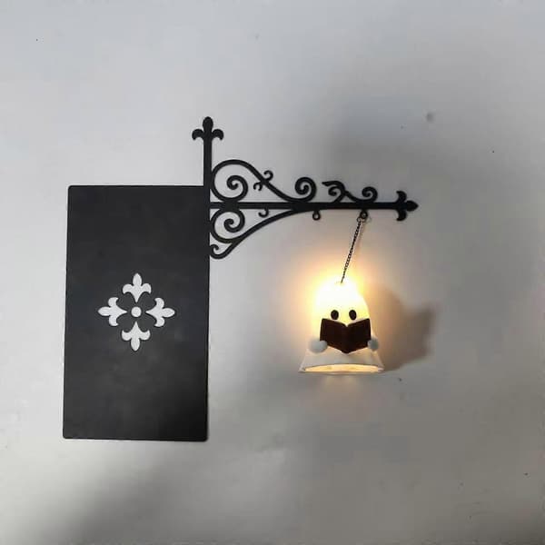 Dekorativt spøgelse, der læser bog, hængende lys, PET-materiale Ghost Hanging Light