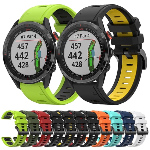Silikonrem til Garmin Approach S62 (FMY)[J] Black Grey