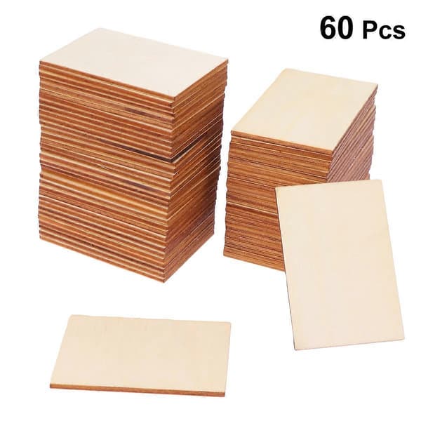 Tre Skiver 60 STK 7,6x5,1cm Rektangulær Form DIY Håndverkstilbehør