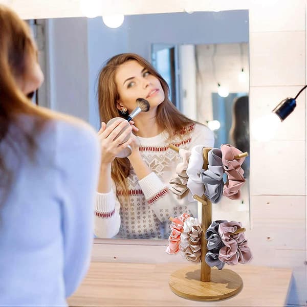 Scrunchie Holder Organizer Stand Armbåndsholder Tilbehør Smykker Hårelastik Organizer Søde Ting til Piger Soveværelse Den Perfekte Frisør[J]