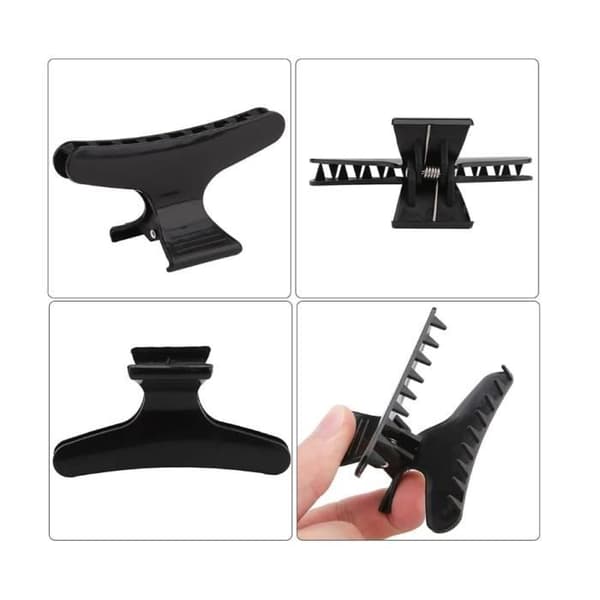 Sommerfuglehårklemmer - Ikke specificeret - 12 Stykker - Sort - PP Materiale - Holdbar Black