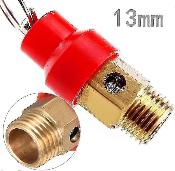 2 stk sikkerhetsventil bsp hann luftkompressor trykkavlastningsventil trykkregulator rød hatt 1/4 bsp p [MI][J]