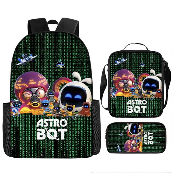 Astro Bot Skolryggsäck Robot För Student Pennväska Axelväska - HF (J) 2 3PC