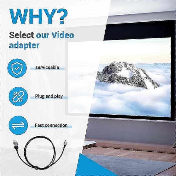 USB Type C - HDMI-sovitinkaapeli, 4K@30Hz video- ja äänensiirto 1.2Meter