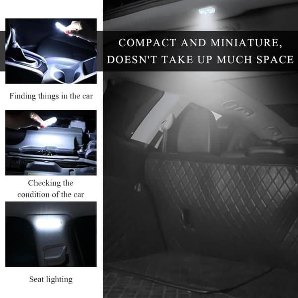 2/4-pack Trådlösa LED-billampor, USB-uppladdningsbara interiörlampor vita[J] White 2pcs