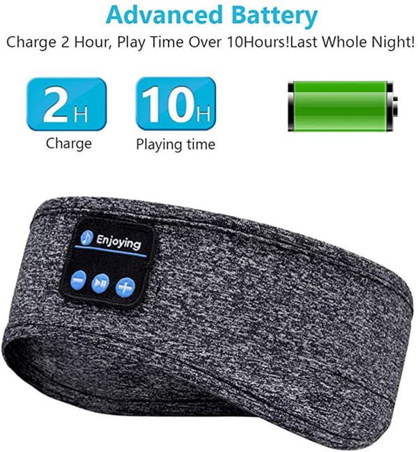 Bluetooth Sport Hörlurar Sömnmask Trådlösa Bluetooth Hörlurar Grå[J]