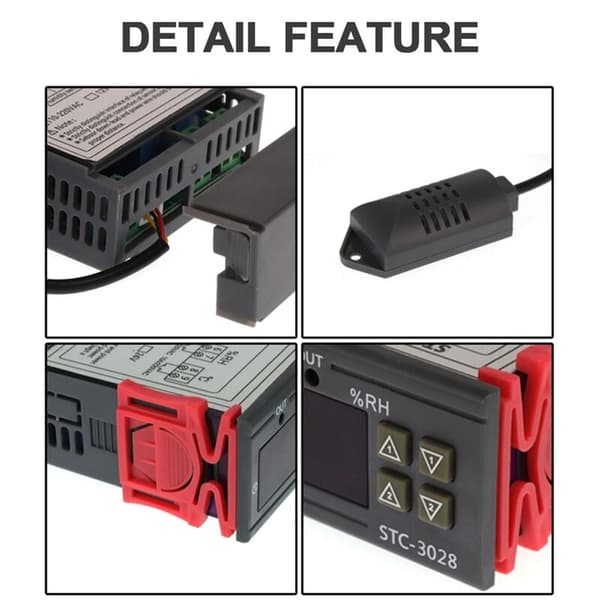 12V Digital Termostat Temperatur Fuktighetskontroll STC-3028