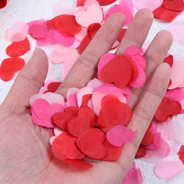 Konfetti Hjerteformet Papir til Bryllupsfestutstyr 5000 Stk Rosa