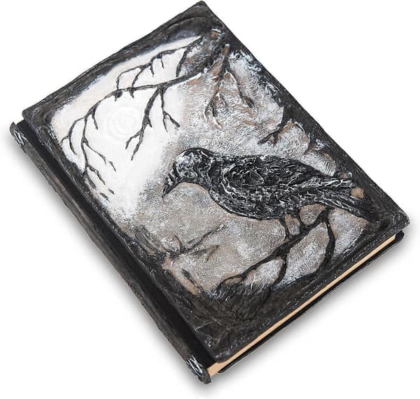 3D Relief Notesbog Journal Skrive Præget Notesbog Journal Håndlavet Daglig Notesblok Antik Rejsedagbog (7.3\" x 5.1\" (Sort-krage)[J]