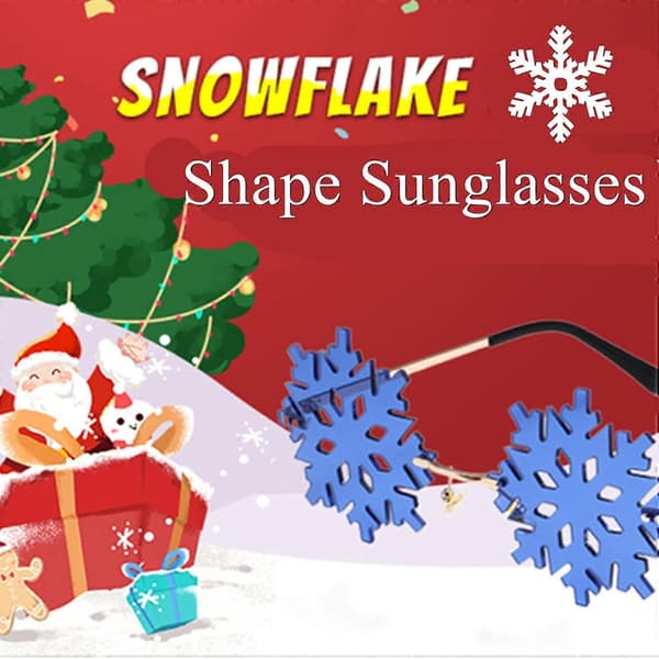 Nye snefnugformede solbriller til kvinder og mænd Hule julefestbriller (Rød grøn gradient)