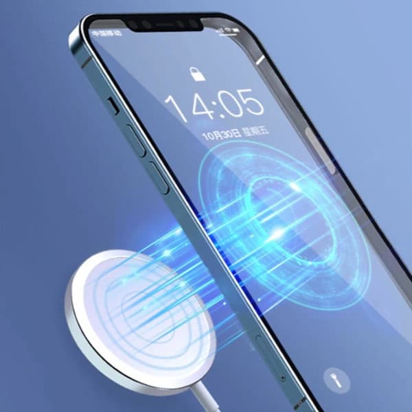 Trådløs oplader MagSafe-kompatibel til iPhone Samsung.. Sølv, one size