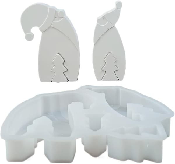 Silikoneforme til jul, julemands silikoneforme til jul, DIY gipsforme (J)