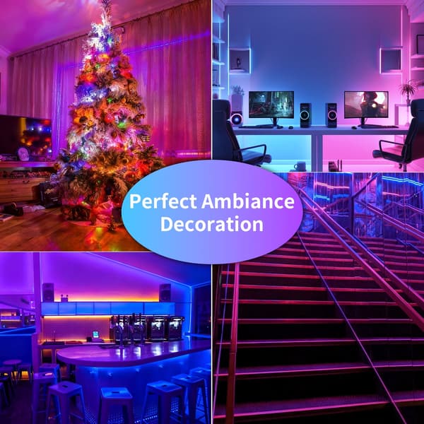 LED Strips 3535-12RGB LED-lys, 44-tasters Bluetooth-controller, farverige dekorative lys (25 meter)[J]