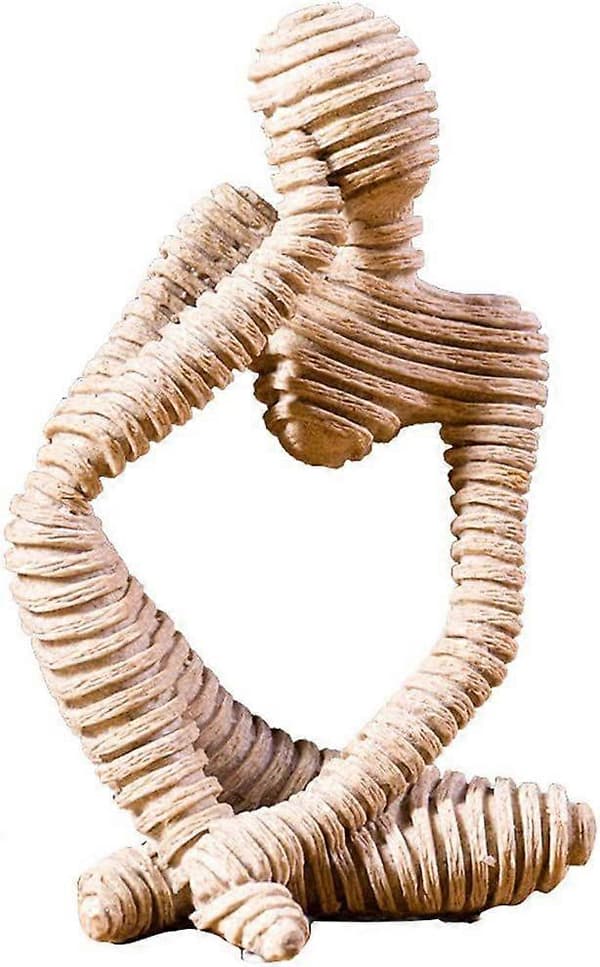 HeyteaThinker Figur Harpiks Skulptur Statue Samleobjekt Håndlaget Kunst for Skrivebordsdekor [J]