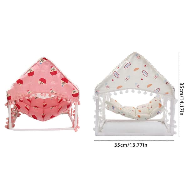 Härlig sovande säng gnagarhammock litet hus hamstergömställen bur för små husdjur rosa[J] Pink