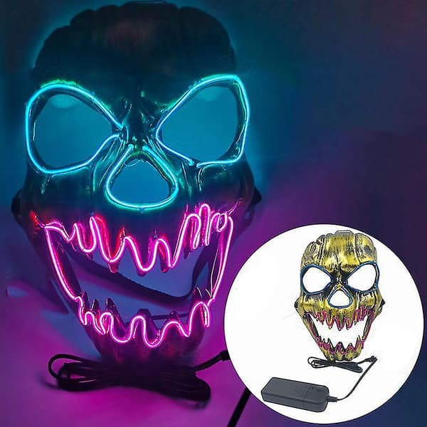 Halloween LED-naamio valaiseva kauhunaamio